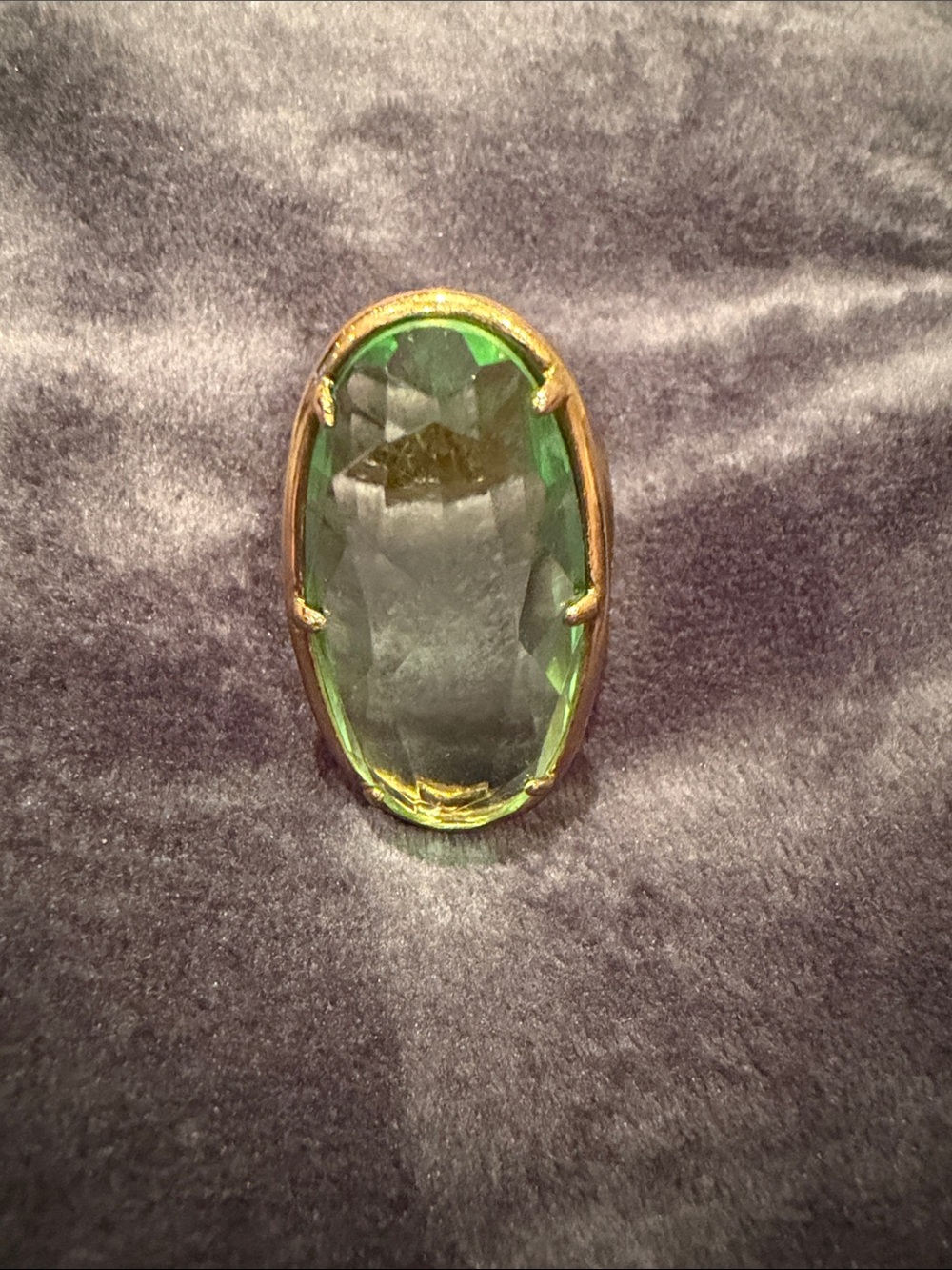 Green Oval Statement Ring by Sequin